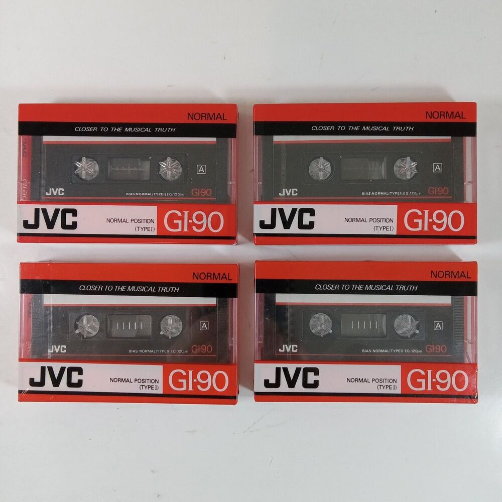 JVC GI-90 C-90 Type I Normal Blank Cassette Tape 4pk GI90